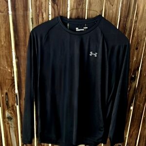 Black Under Armor Long Sleeve UA Tech Training Gear Moisture Wicking Size Large